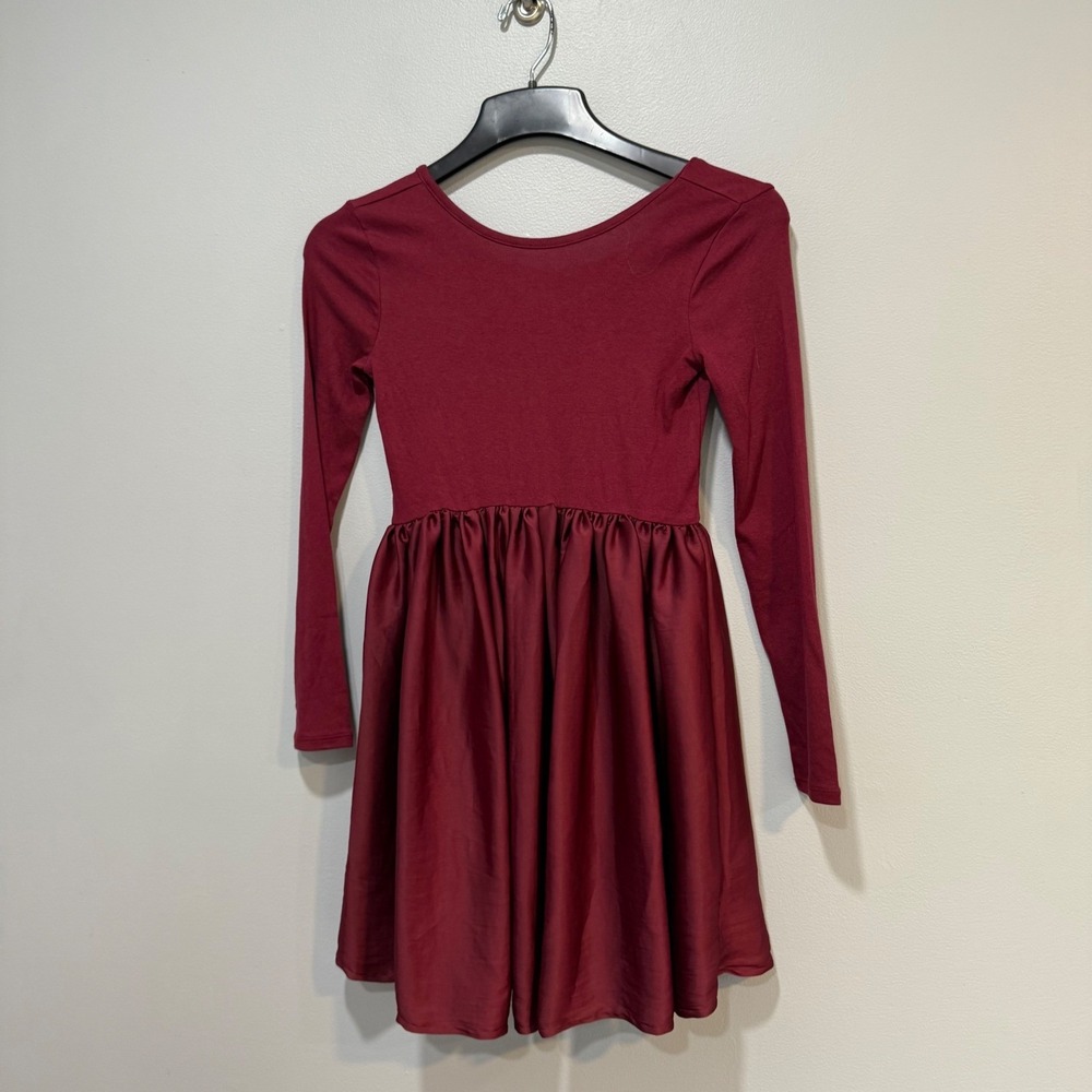 GAP | Dresses | Gap Kids Girls Burgundy Long Sleeve Skater Dress Size Xl 2 New Christmas